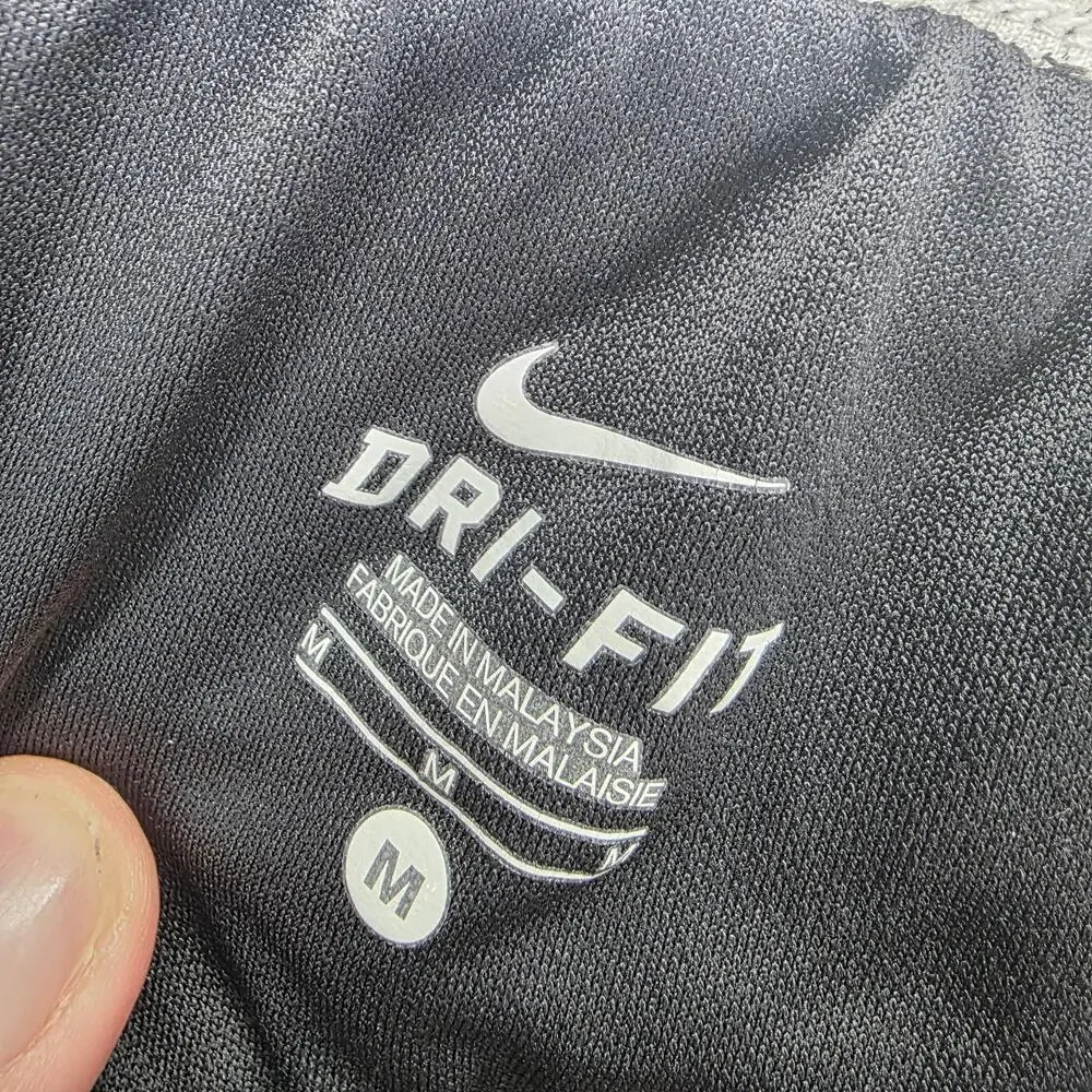 Nike Shorts Womens Medium Black White Dri-FIT Running Lined Split Hem Athletic